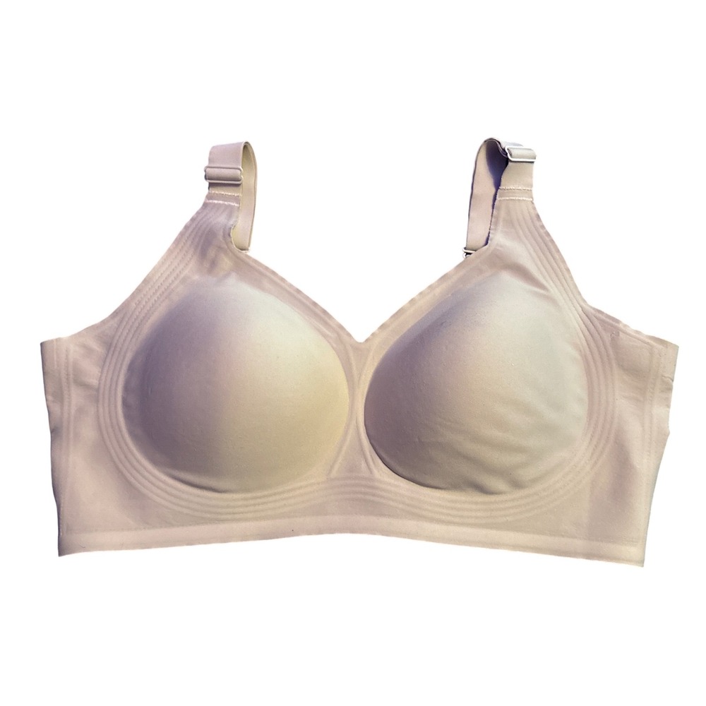 Wireless Seamless Full Coverage Comfort Bra Beige Nude Plus Size 3XL